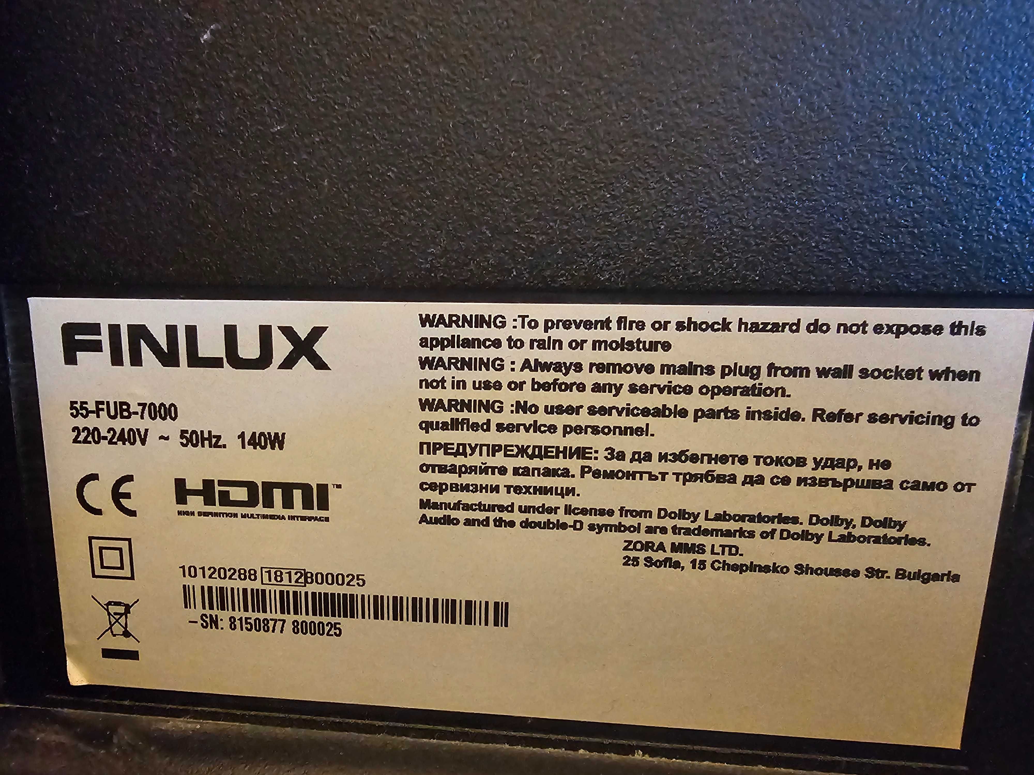 Смарт телевизор Finlux 55FUB700 4K