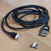 Продам магнитный кабель для зарядки, 2 м, type-c, 1 запасной штекер