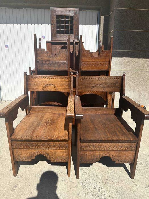 Дървени мебели от масивно дърво - маси, столове, скринове