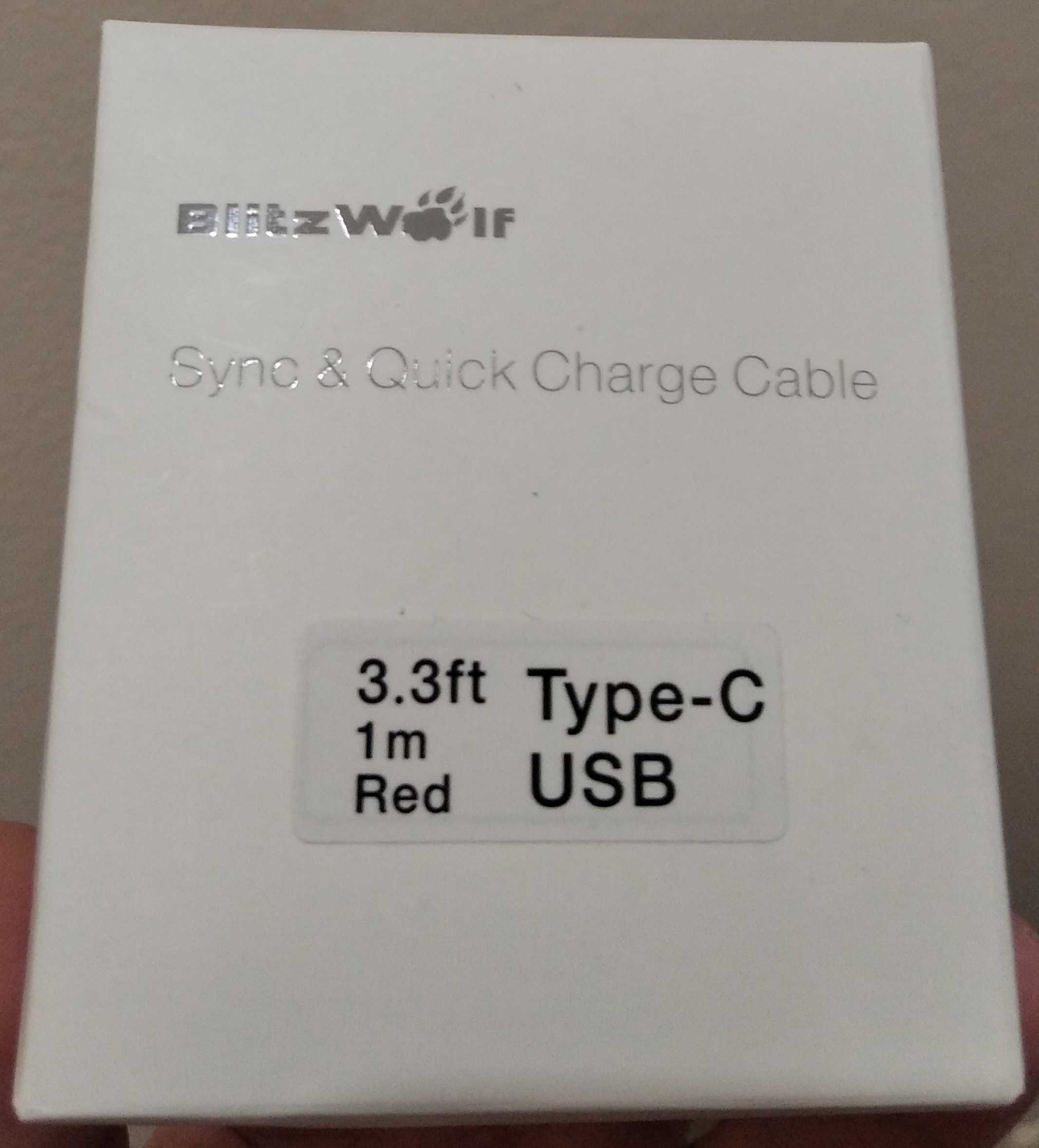 Зарядный / дата кабель  BlitzWolf - Tupe-C - 1м