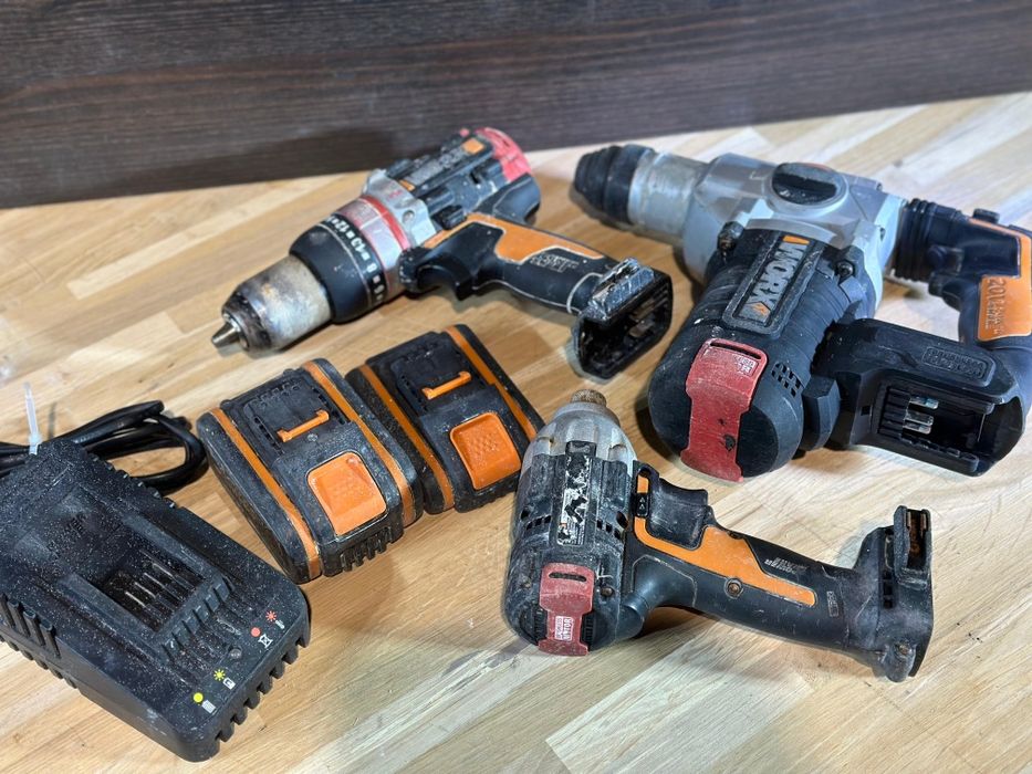 Set Worx profesional filetanta  cu percuție, rotopercutor si impact