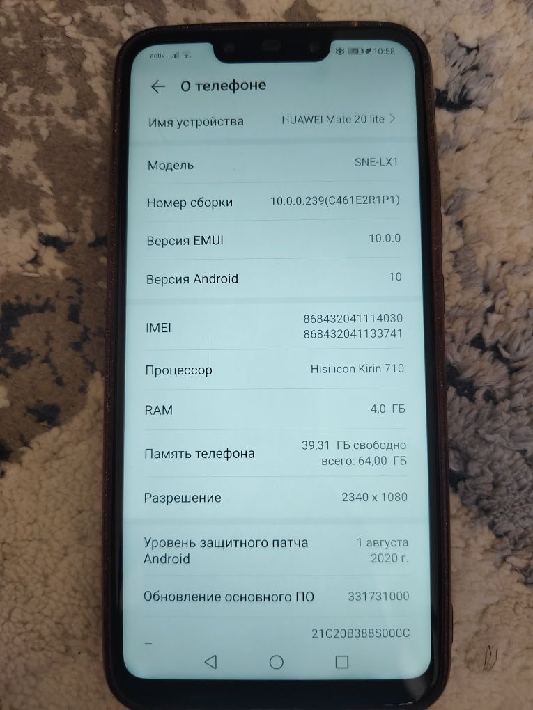 Huawei mate 20 lite в отличном состоянии