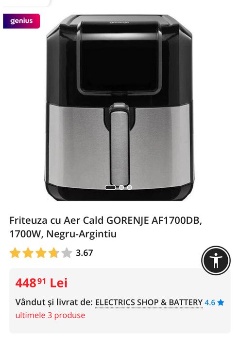 Friteuza cu Aer Cald GORENJE produs nou sigilat