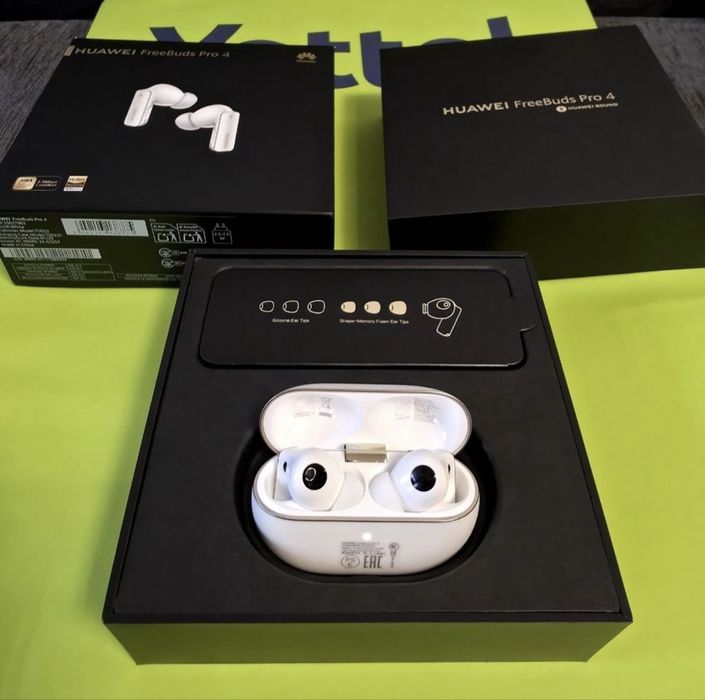 ЧИСТО НОВИ Huawei FreeBuds Pro 4 Гаранция Yettel 2027г. БЯЛ / white