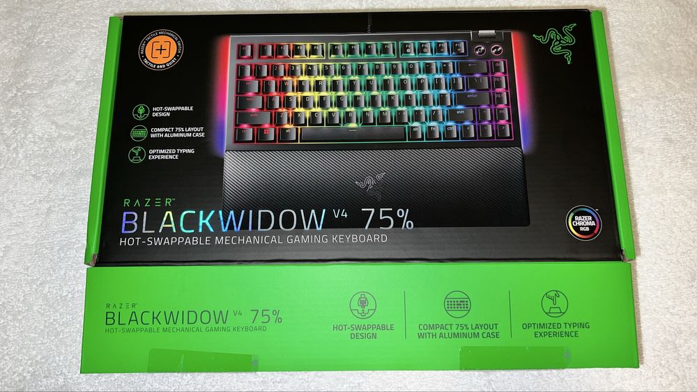 Клавиатура Razer - BlackWidow V4 75, RGB, черна