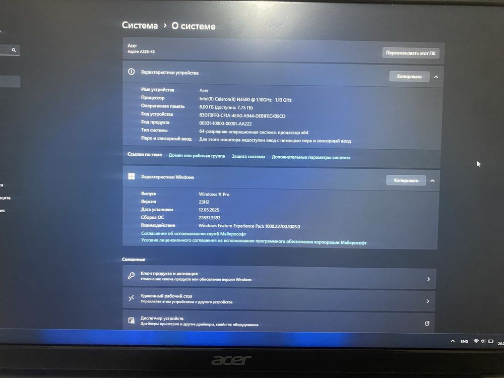 Acer aspire 3 15”6