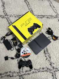 Playstation ps2 slim - functional + controller si cutie originala