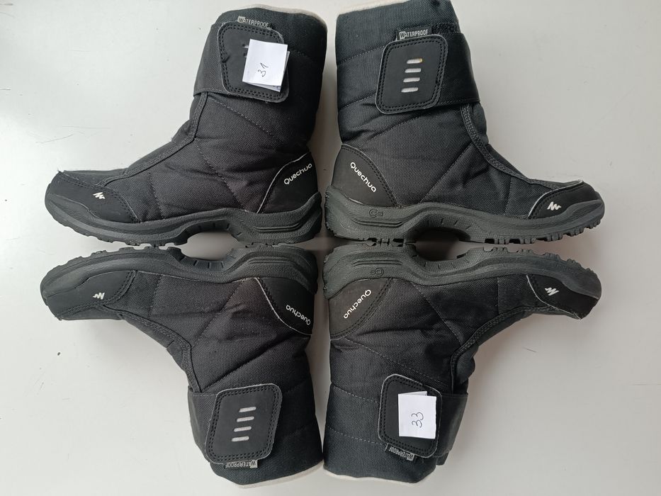 Зимни топли ботуши, водоустойчиви, за преходи в сняг, черни - 31 и 33