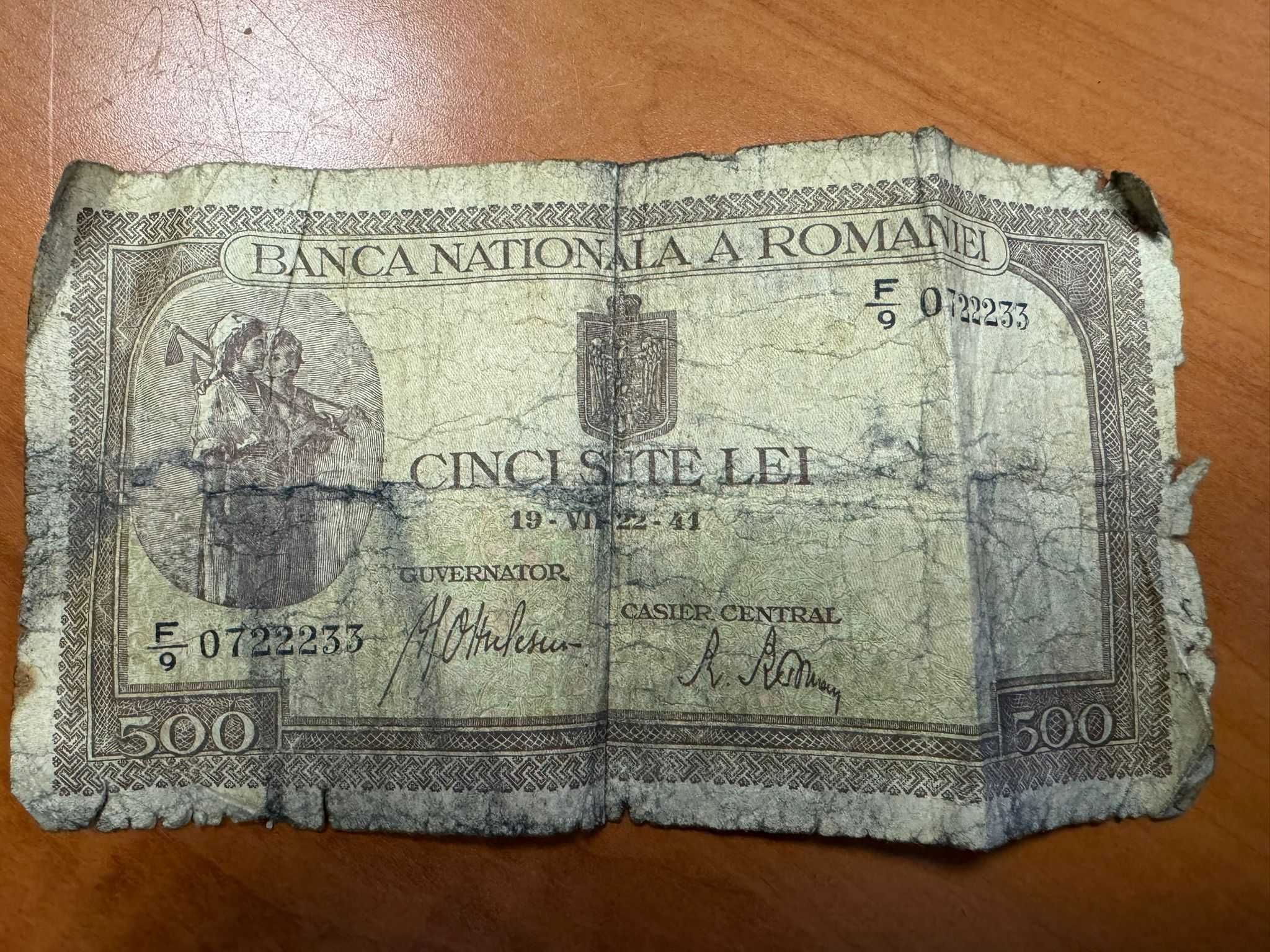 Bancnota 500 lei Veche an 1941