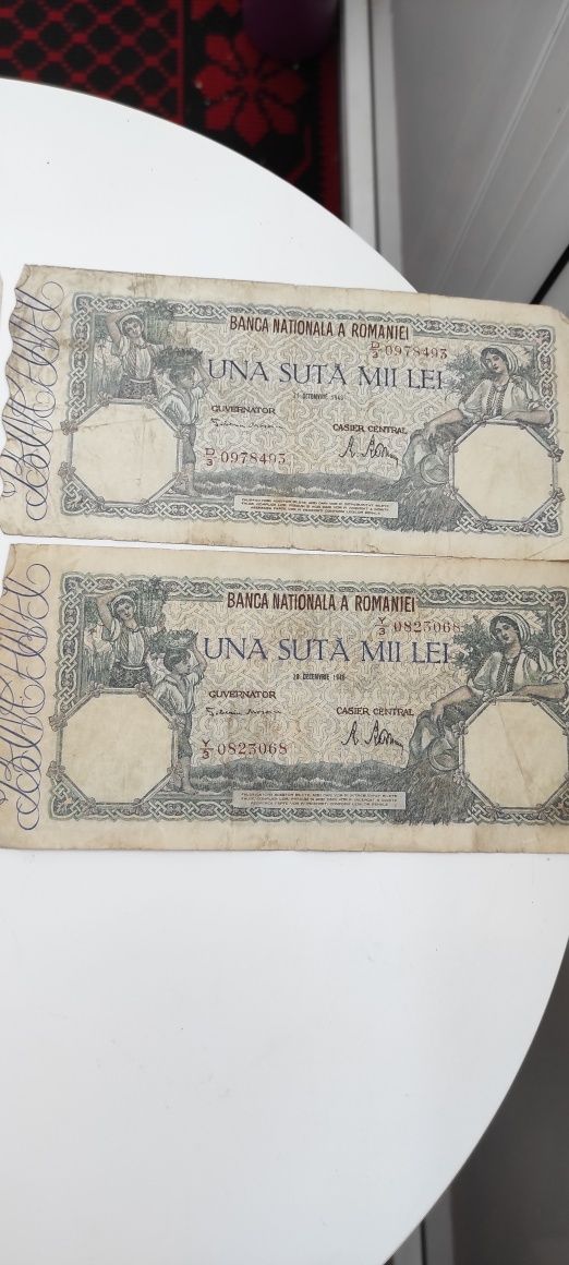 Bacnote vechi "una suta mii" (100.000 lei, 1946)
