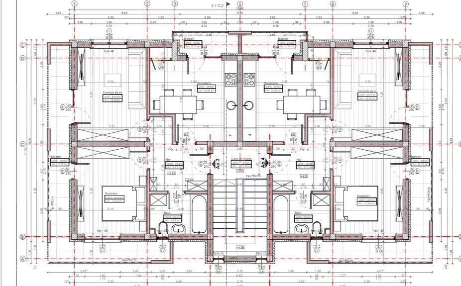 Apartament 3 camere 51 mp, curte privata, parcare, zona case Apahida
