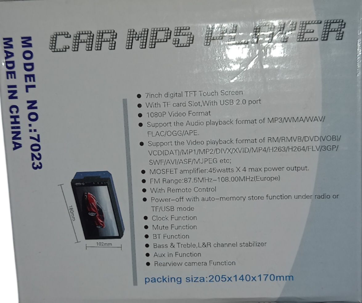 Мултимедия MP5 плейър 7010B Bluetooth V2.0 Автомобилен аудио + КАМЕРА