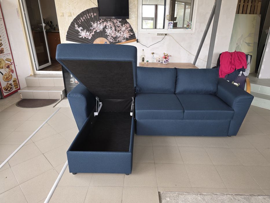 Чисто нови ъглови дивани, разтегателни с ракла