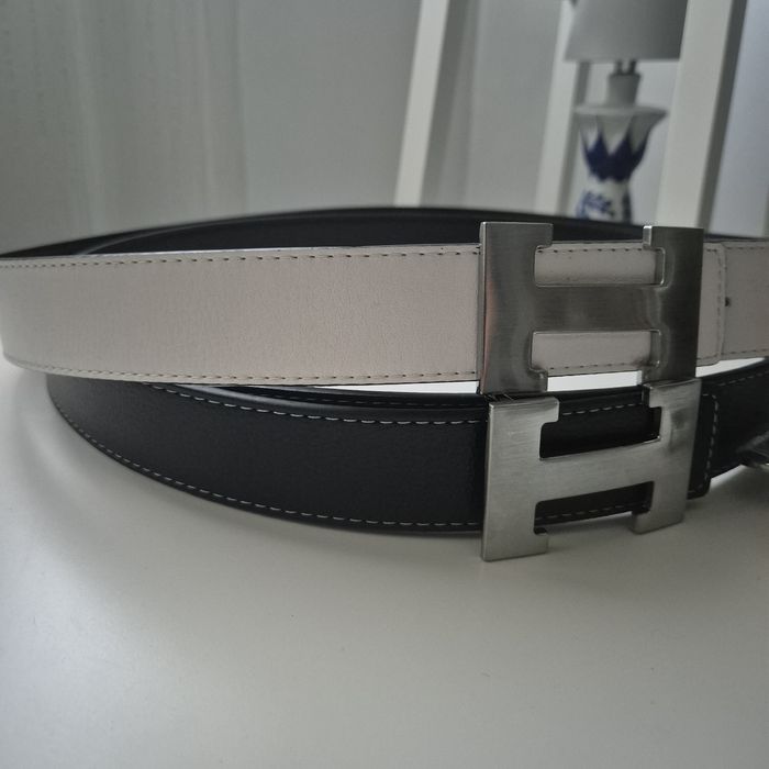 curea hermes alb/negru