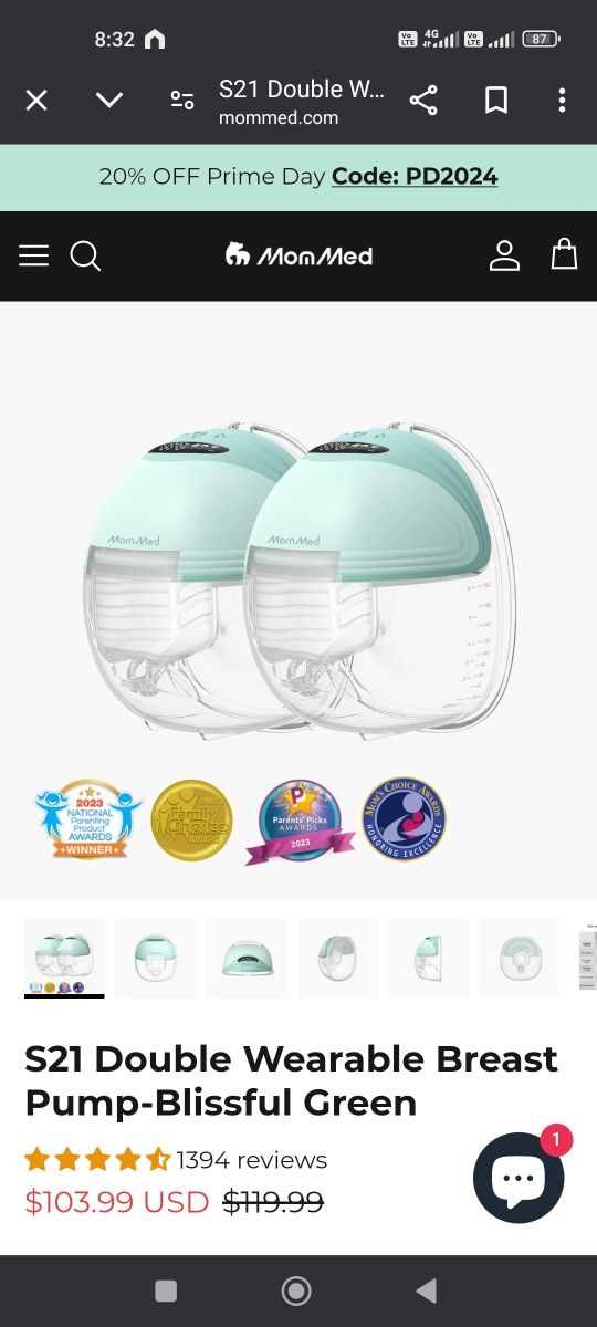 Pompa de san Mom Med dual handsfree impecabile 3 moduri 12 nivele