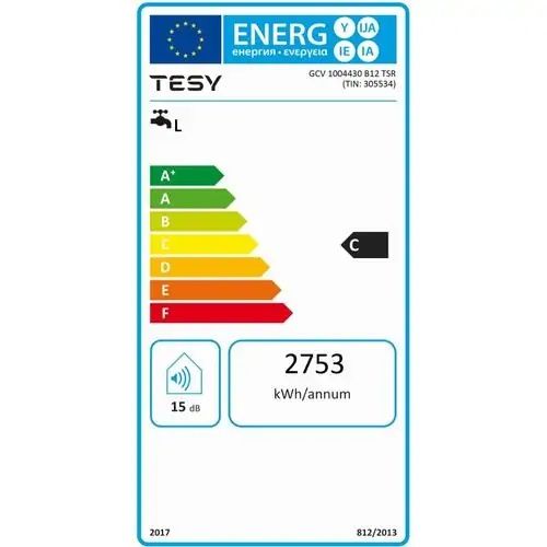 Нов вертикален бойлер 100 л. TESY BiLight 100 GCV1004430B12, 3000 W