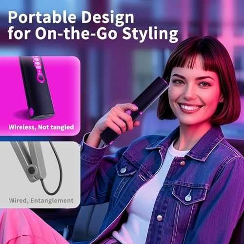 Нова Безжична титаниева преса 2 в 1 изправяне и къдрене USB-C 5000mAh