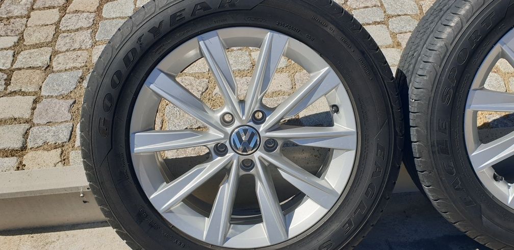 4 броя оригинални джанти VW Tiguan  17" 5x112 с летни гуми.