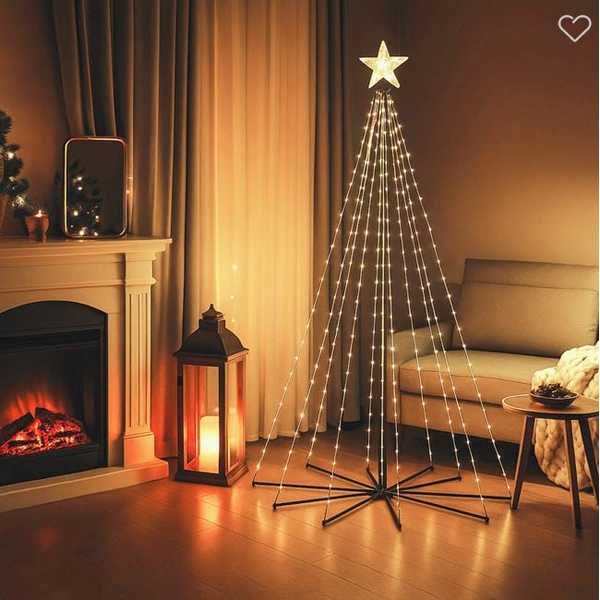 Коледна елха, Конус, 627 LED с дистанционно управление, 210см