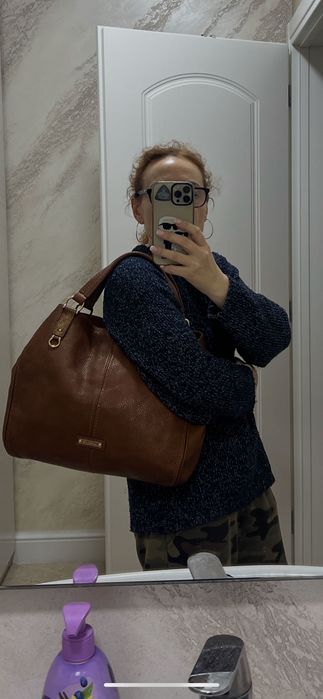 Geanta Musette maro cu irizatii aurii