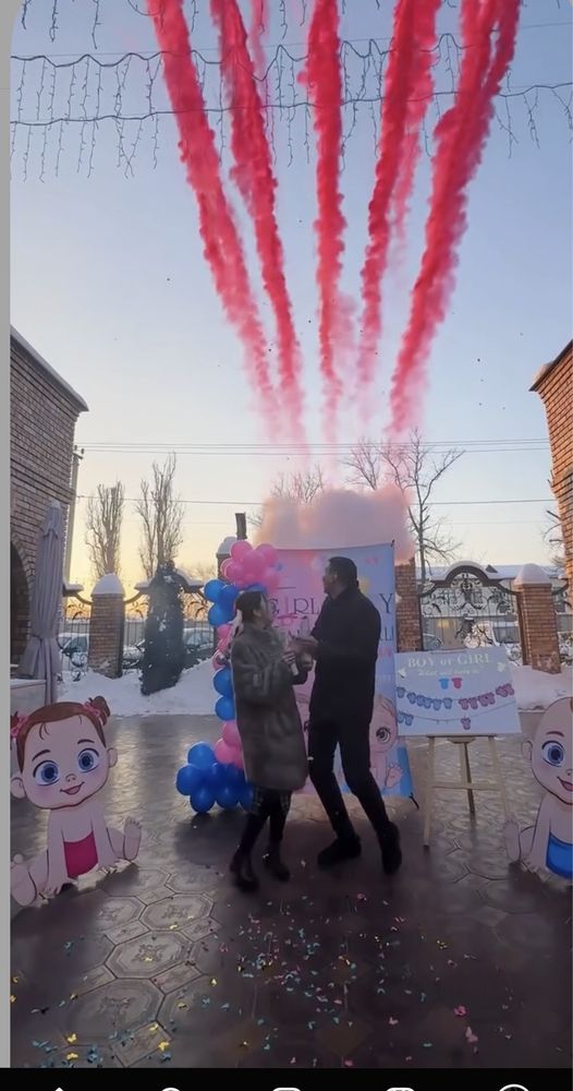 Гендер пати, фотозона, оформление с шарами, коробки, гендер баллончик