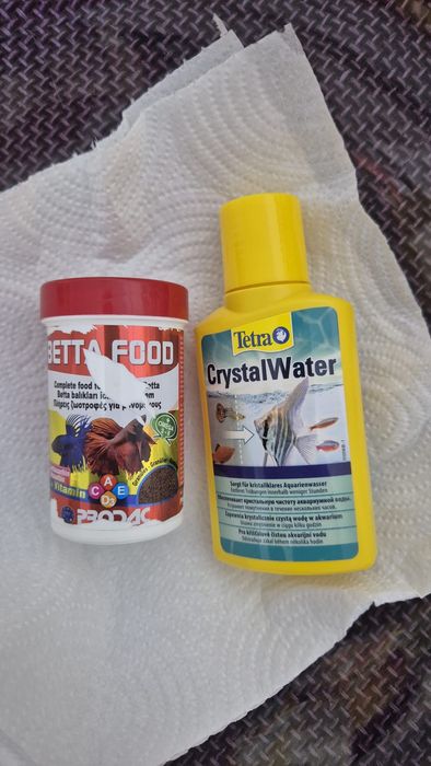 Acvariu bol sticla + hrana peste Betta