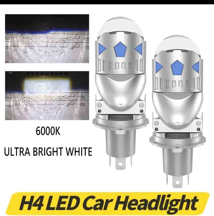 Bi led лампы Н4. H19 с линзами