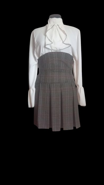 Fusta stofa cu talie inalta