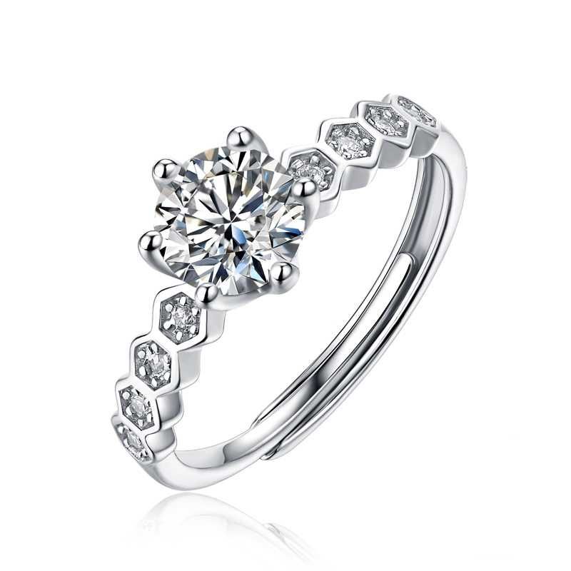 Inel Una Vida Casablanca cu Diamant Moissanite, Argint 925