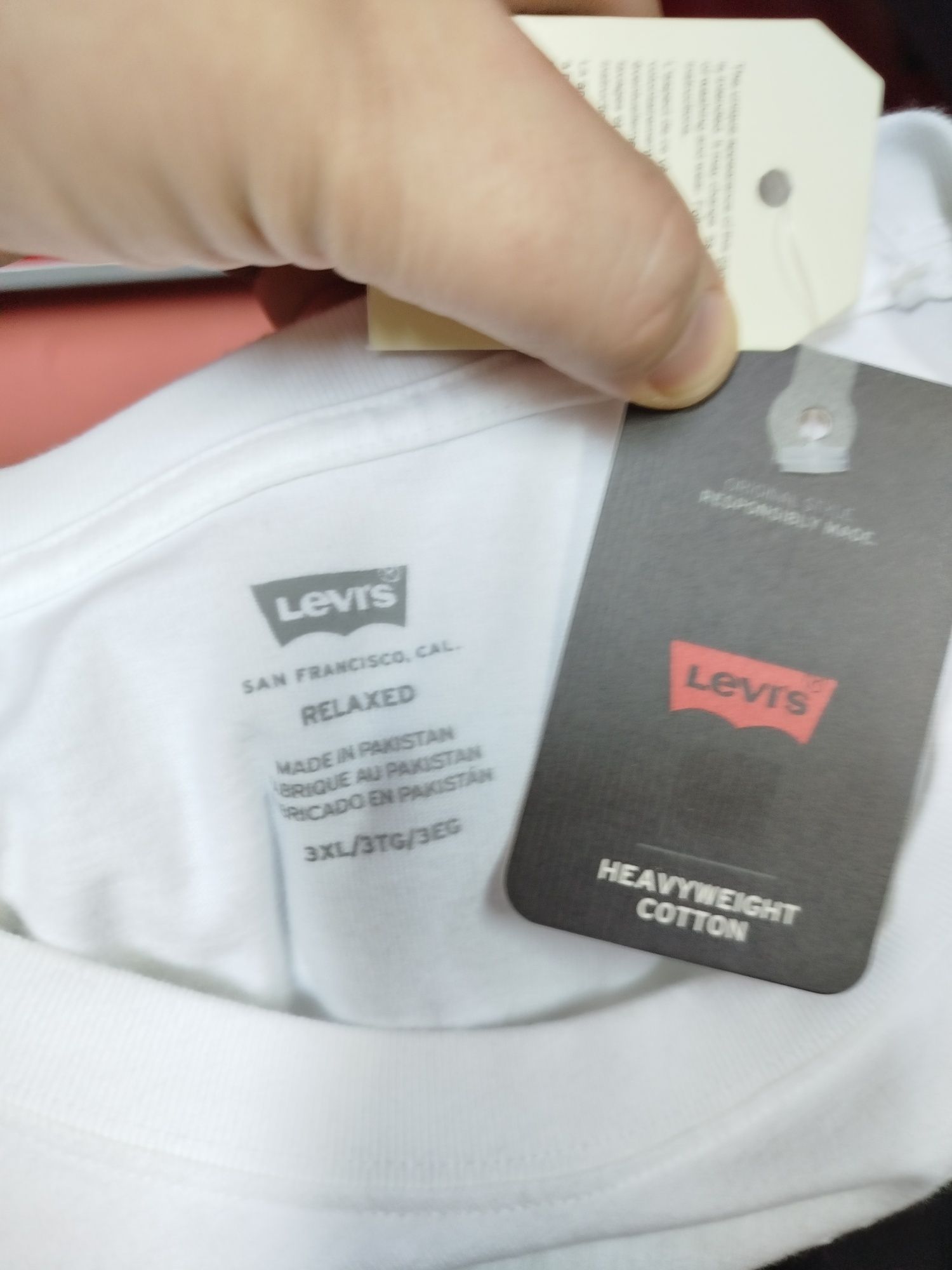 Огромна тениска Levi's 3XL 4XL 5XL нова мъжка бяла оригинална батал
