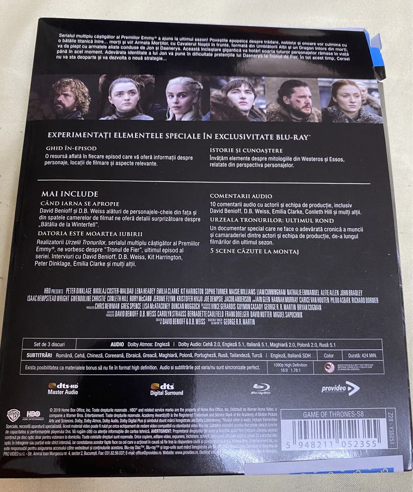 Vând Sezonul 8 Game of Thrones/Urzeala Tronurilor Blu Ray Romana