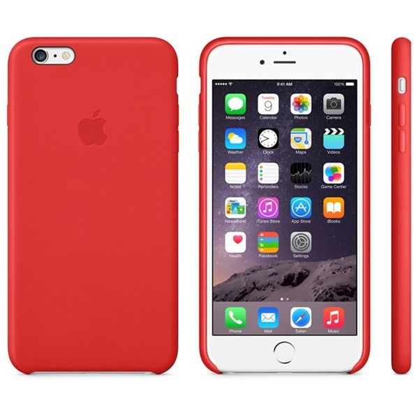 Apple iPhone 6 /6s Plus (MGQY2ZM/A) Bright Red , piele naturala rosie