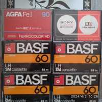 Lot 6 casete audio Basf , Agfa , Sony