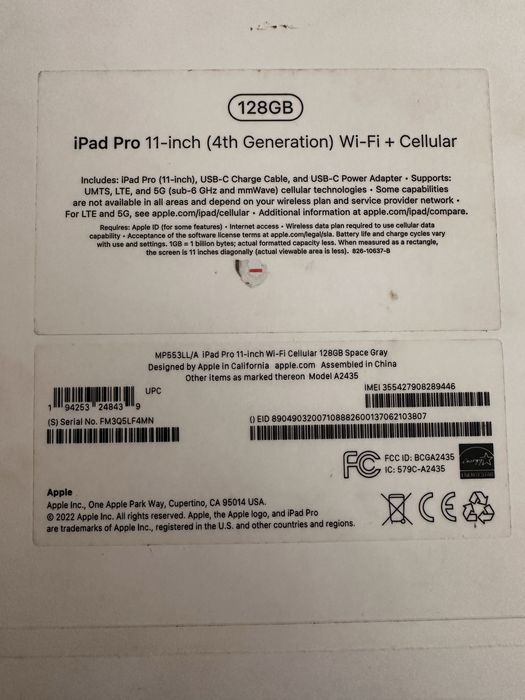 iPad Pro 11-inch (M2) Wi-Fi + Cellular - 128GB