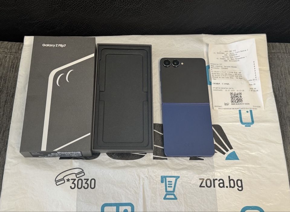 КАТО НОВ 512GB Samsung Z Flip 7 Зора Гаранция 2027 Blue / Син