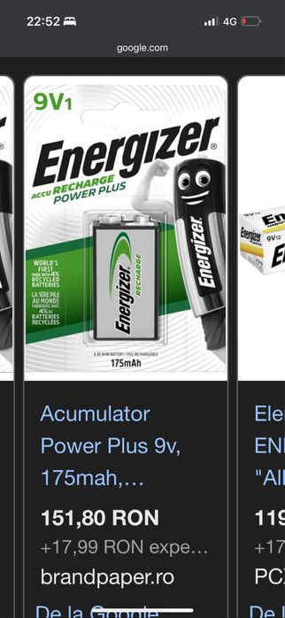 Vand incarcator baterii de 9v