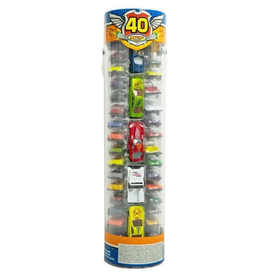 Set 40 masinute in tub de plastic, 1:64, Multicolor, NOU Pret 99 Lei