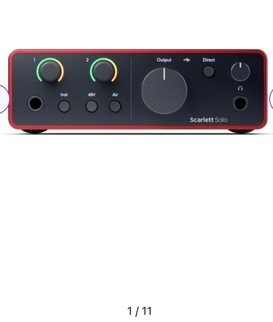 Аудио интерфейс Focusrite Scarlett Solo 4th Gen USB