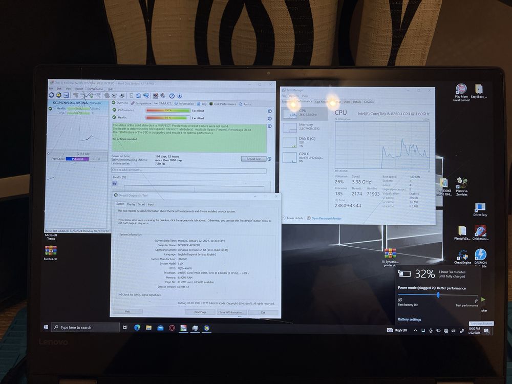 Laptop Office Lenovo Yoga 530 i5-8250u 8gb ram ssd 256gb Intel UHD