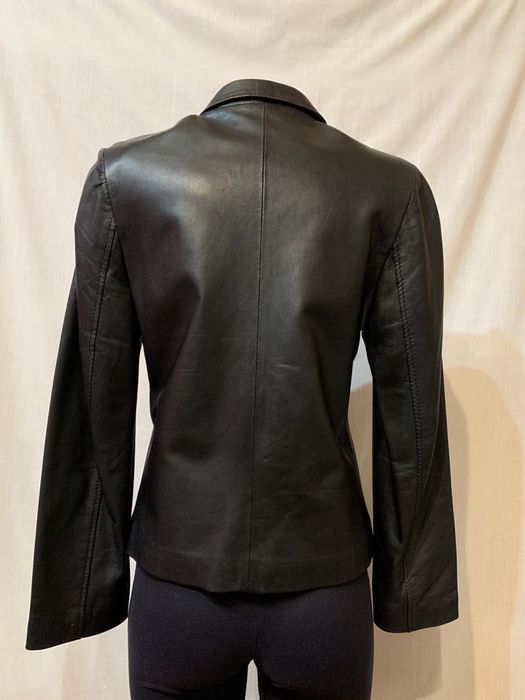 Geacă piele naturală neagră