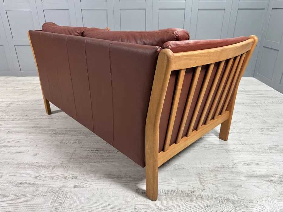 Датски диван 2-ка естествена кожа Д1088-Д