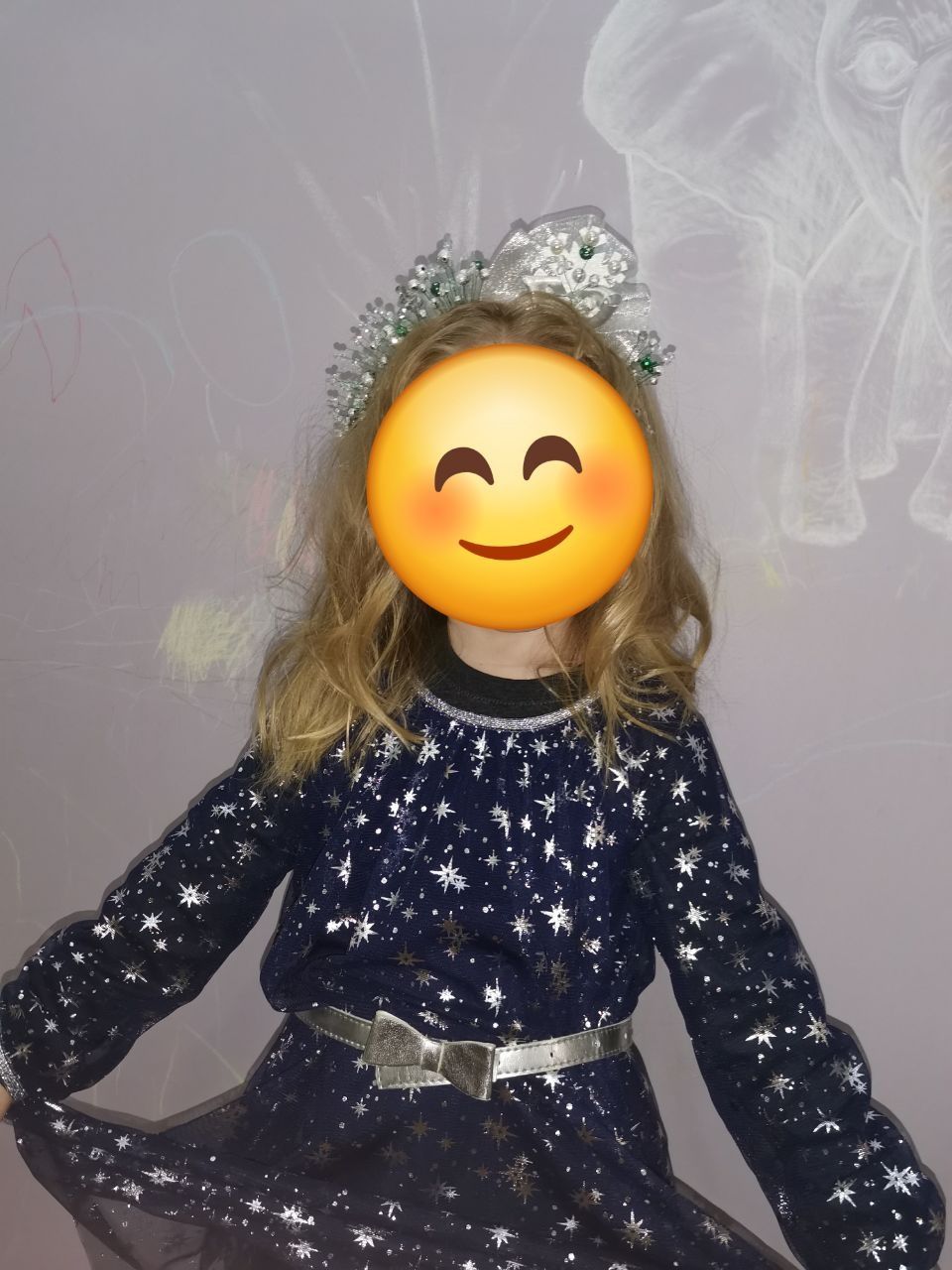 Синее платье на 4-6 лет
