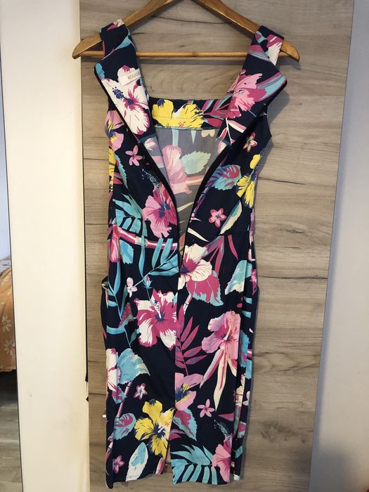 Rochie Office  cu Flori multicolora 36/S