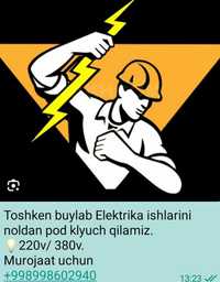 Elektrik hizmati toshken boylab 24/7