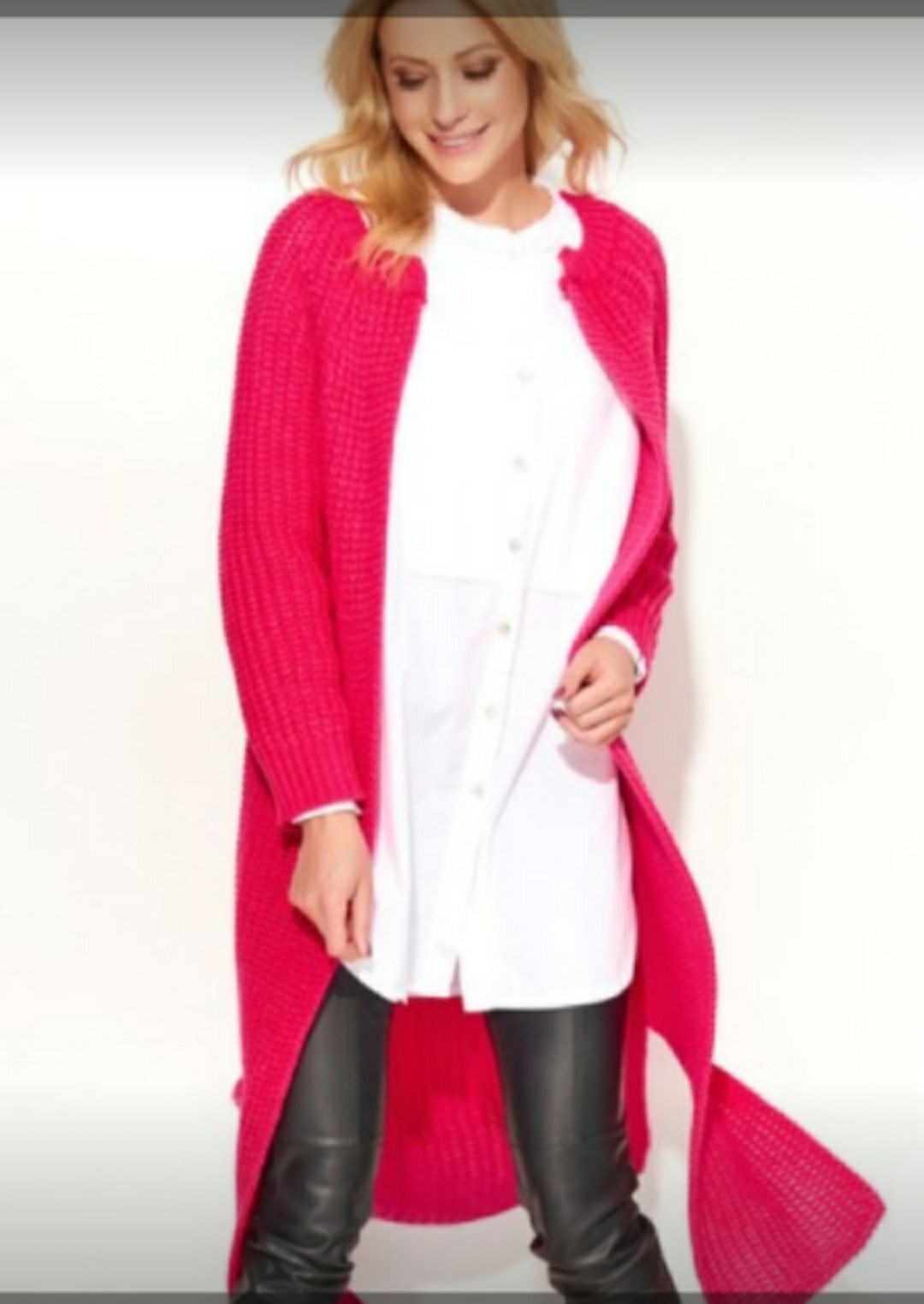 Cardigan lung Makadamia,nou,fucsia,superb M/L