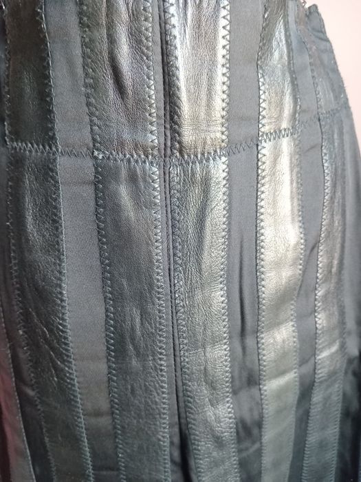 Pantaloni din piele naturală elastica Alba Moda