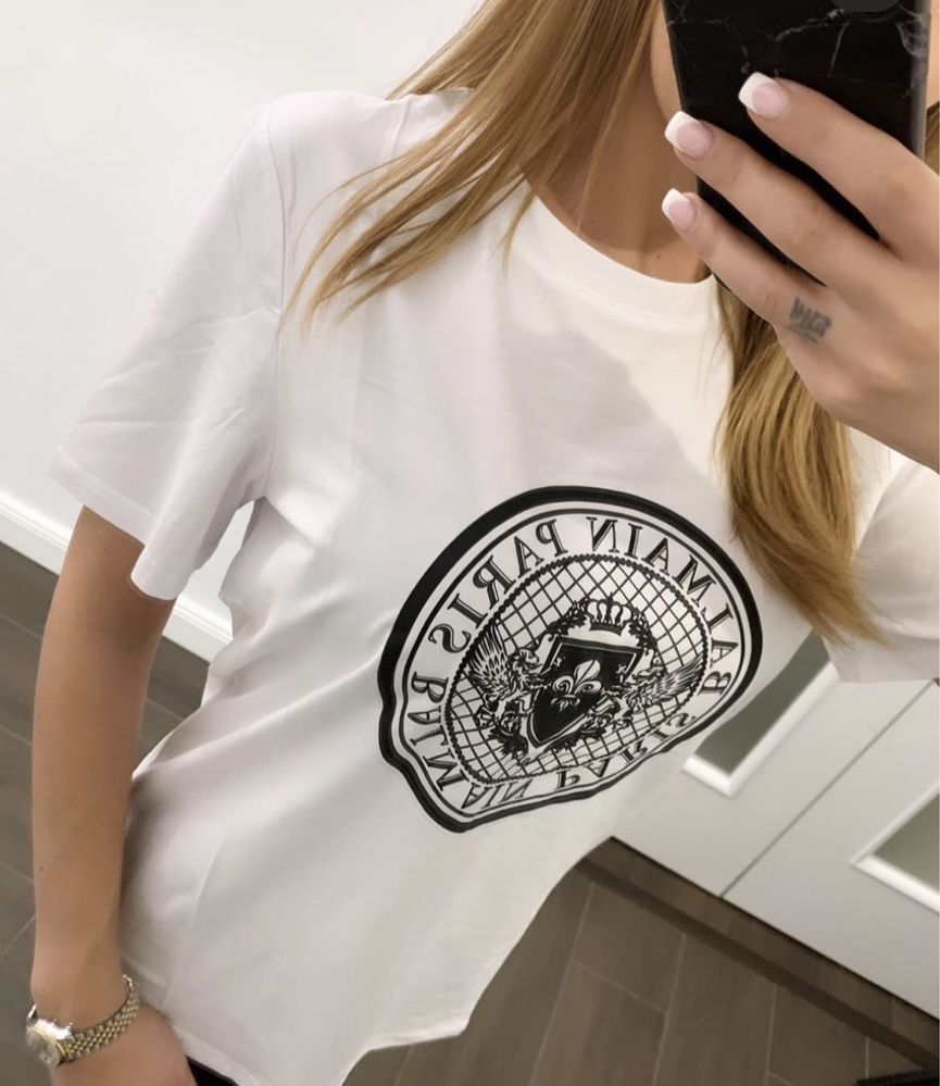 Tricou Balmain, brand Luxury, impecabil, nou, ambalaj brand