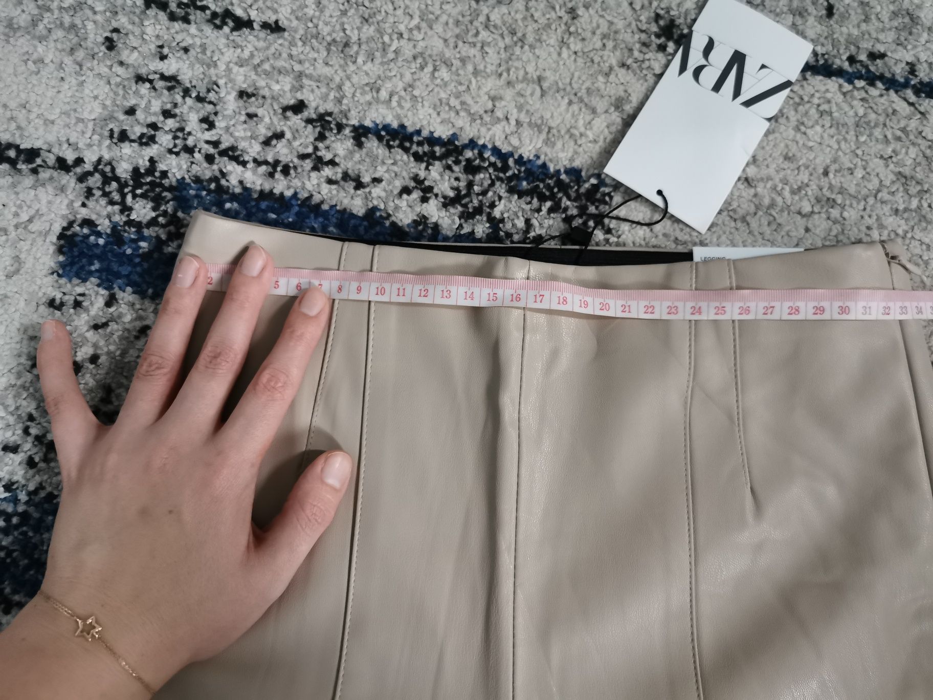 Leggins cu talie înaltă cu efect de piele zara mas xs