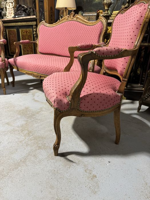 Canapea rococo cu doua fotolii