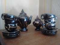 Set cafea din ceramica glazurata pictata manual